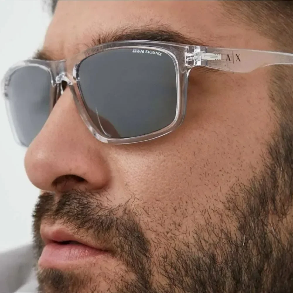 Armani Exchange AX4122S-83336G 59 Sunglasses- Shiny Crystal/Grey Mirrored Silver